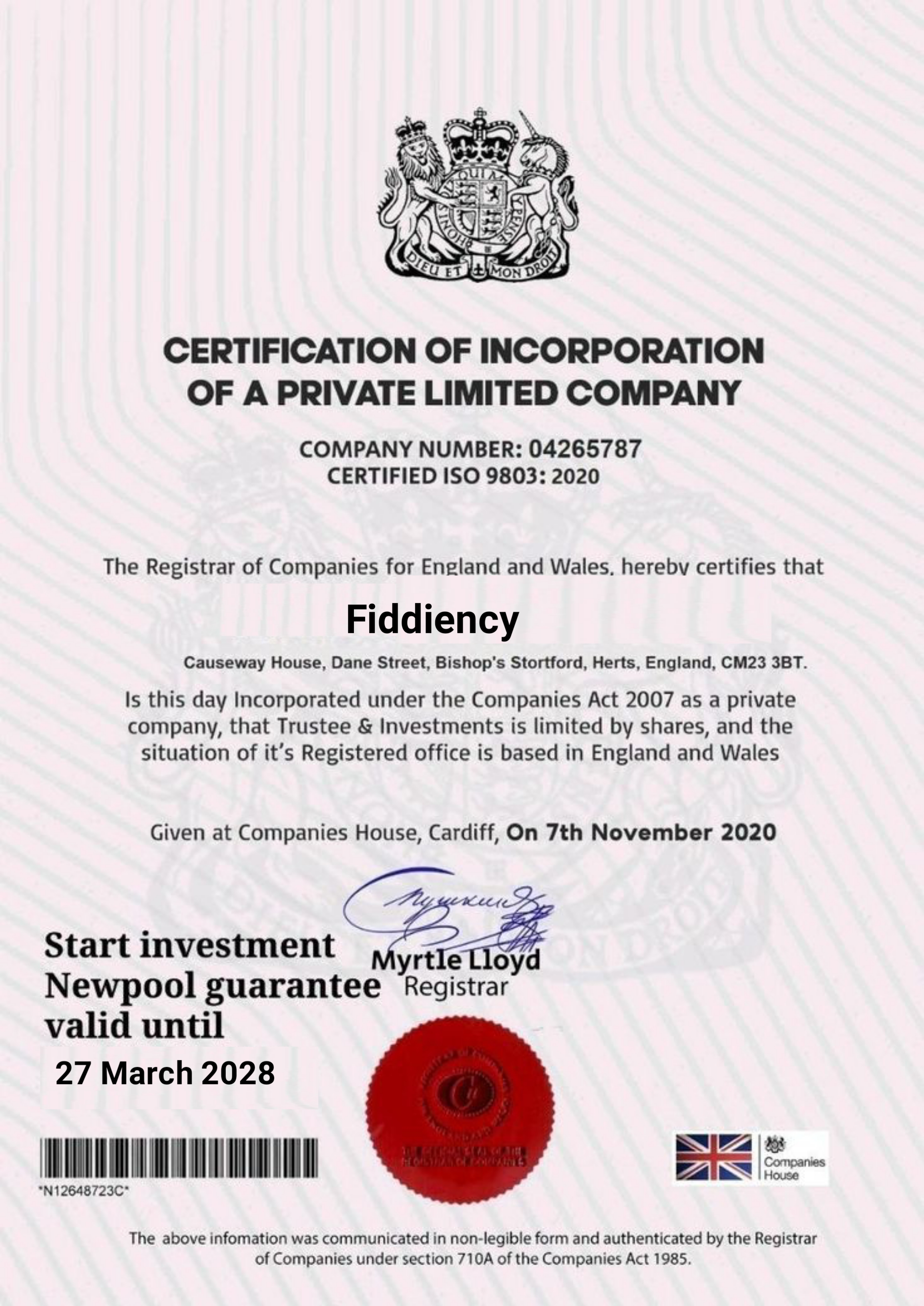 We are registered
